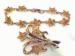 Dainty Vintage Citrine Floral Rhinestone SET Bracelet & Pin
