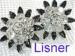 Signed Lisner  Rhinestone & Enamel Flower Clip on Earrings