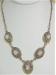 Faux Opals & Purple Rhinestones-Hearts Vintage Necklace