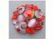 Red-Pink-Violet Rhinestone Brooch / Pin