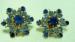 Coro Blue Rhinestone Starlight Earrings