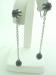 Black Long Chain Silver Tone Earrings