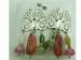 Pierced Silver Tone Faux Stone Dangle Earrings