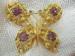 Butterfly Signed Brooch /Pin Showy Purple Enamel  Faux Pearl