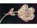 Signed Big 4'' Sarah Coventry Red AB Rhinestone Lacy Flower B