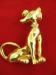 Gold Tone & Rhinestone Grey Hound Dog Pin / Brooch