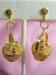 Bright Brass Mesh Basket & Rhinestone Dainty Screw Earrings