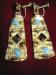 Gold Tone Red Rhinestones & Turquoise Lg Dangle Screw Earr