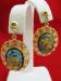 Pierced Earrings Gold Tone & Glittery Centers