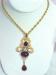 Dramatic Trifari Black/Gold & Rhinestones Pendant / Necklace