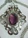 Sarah Coventry Fancy  Cross Purple Silver Necklace/Pendant