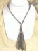 Long Coppery Colored Tassel Red Beads Necklace