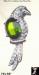 Bird Pin: Bird Pin Open Backed Green Rhinestone Belly, Bird