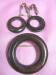 SET Bakelite Wood Tone Circle Brooch / Pin & Clip Earrings