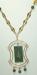 Vintage Goldtone and Jade Pendant Necklace