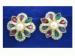 Colorful Rhinestone-Faux Pearl & Gold Tone Clip on Earrings