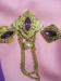 Set Purple Victorian Revival Style Rhines Brooch/Pin  Ears