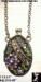 Locket Pendant Keepsake Necklace: Rhinestone Floral Locket