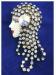 Lady Profile Rhinestone Hair Brooch/Pin