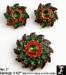 Judy Lee Watermelon Rhinestone Pin Earrings Set Vintage