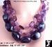 Necklace Set: Chunky Simulated Amethyst Necklace Earrings