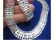 Signed Monet Bright Silver Tone Lacey Necklace