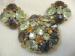 Gorgeous Vintage Autumn Domed Rhinestone Brooch/Pin Earrings