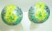 Pair of Springtime Green Print Earrings