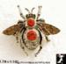 Bee Wasp Pin: Orange Rhinestone Bee Wasp Brooch Pendant Pin