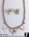 Necklace Set: Vintage Mother of Pearl Rhinestone Necklace Se