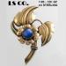LS Co. Brooch: Large Vintage Vermeil Faux Moonstone Pin