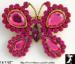 Butterfly Pin: Fuchsia Rhinestone Butterfly Brooch Pin G.T.