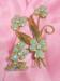 Dainty Set Vintage Blue Enamel Flowers & Rhinestone Brooch &