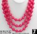 Necklace Set | 3 Strand Bead Necklace Earrings Set Hot Pink