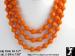 Necklace Set | 3 Strand Bead Necklace Earrings Set Orange