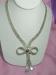 Elegant Silver Tone Nugget Bow Necklace