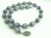 Vintage Long 24'' Fat Grey Moon Glow Bead Necklace