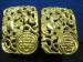 Classic Oriental Theme Gold Tone Clip on Earrings