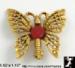 Butterfly Pin: Vintage Gold Tone Sim. Carnelian Butterfly Pi