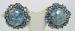 Vintage Blue Lucite and Rhinestone Earrings