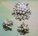 Florenza White ''Snowberry'' Brooch and Earrings