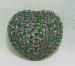 Fabuous Amethyst and Green Rhinestone Heart
