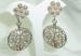 Gypsy Style Silver Filigree and Coral Earrings