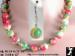 Necklace Set: Ceramic Beads Necklace Earrings Cherry Colors!