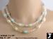 Necklace Set: 2 Strand Caged Pastel Pearl Necklace Earrings
