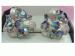 Dainty Blue Aurora Borealis & Silver Tone Clip on Earrings