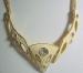 Ivory Enamel and Rhinestone Art Deco Necklace