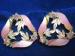 Dainty Pink Lucite/Pink Aurora Borealis Rhinestone Earrings