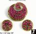 Brooch Earrings Set: Vintage Fuchsia Rhinestone Pin Earrings