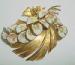 Nostalgique Enamel and Goldtone Brooch